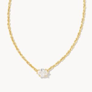 Kendra Scott Cailin Gold Pendant Necklace in White CZ
